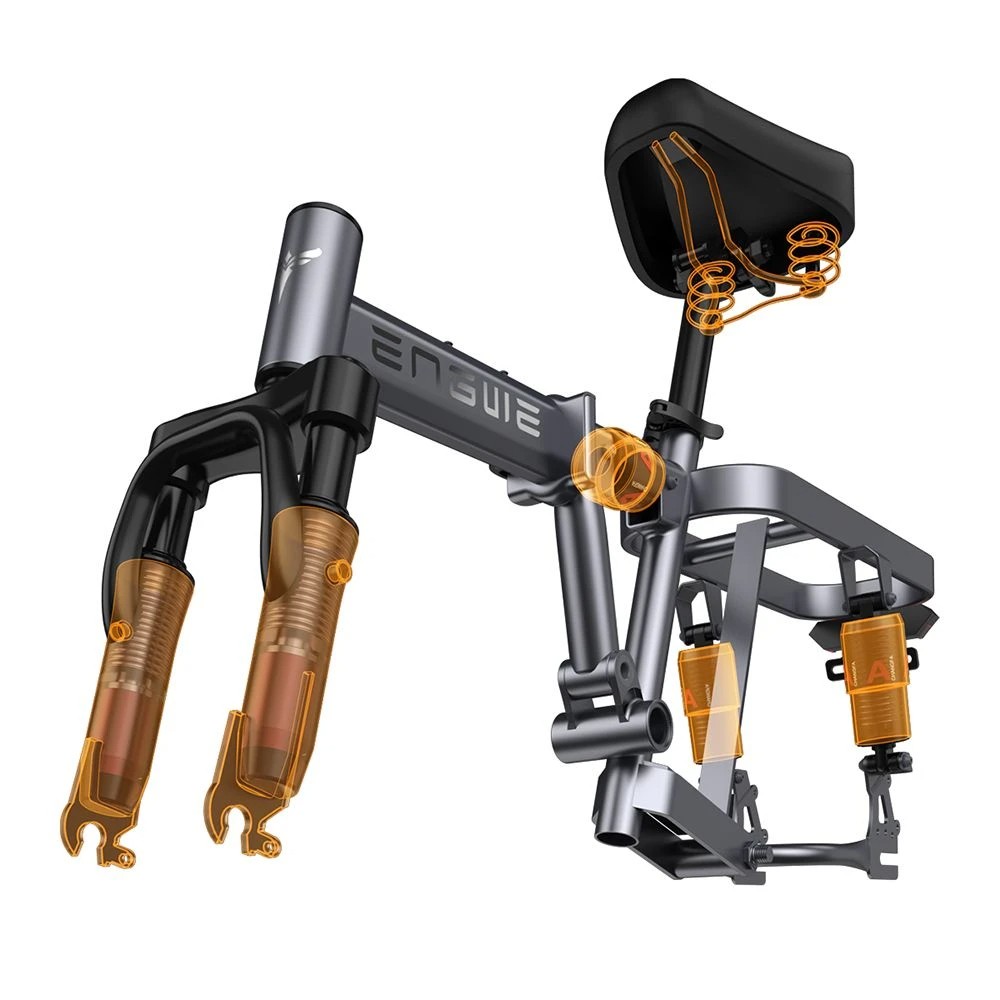 ENGWE T14 Folding Electric Bicycle 14 Inch Tire 250W Brushless Motor 48V 10Ah Battery 25km/h Max Speed - Grey