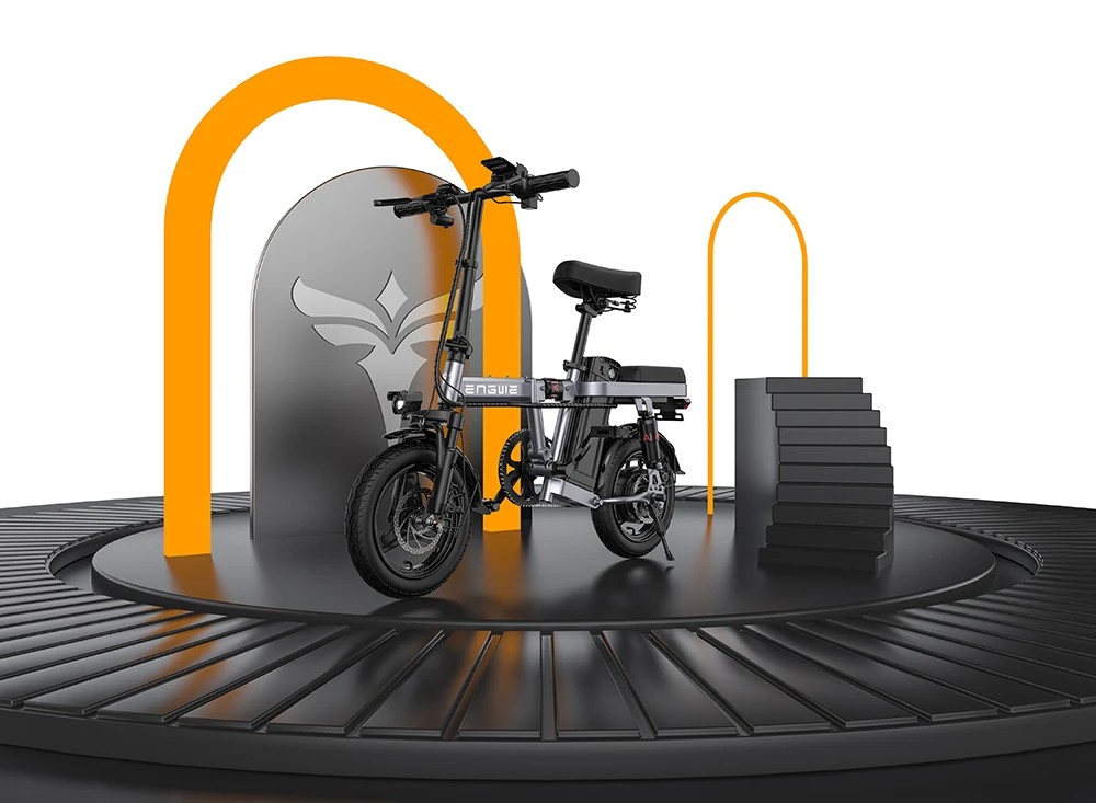 ENGWE T14 Folding Electric Bicycle 14 Inch Tire 250W Brushless Motor 48V 10Ah Battery 25km/h Max Speed - Grey