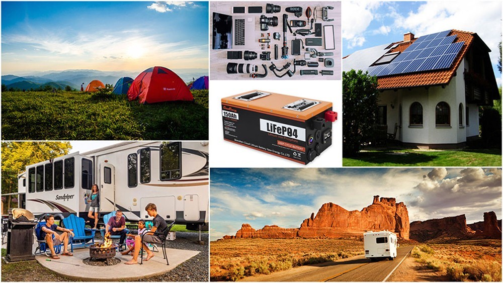 Cloudenergy 12V 150Ah LiFePO4 Battery Pack Backup Power 1920Wh Energy 6000 Cycles Built-in 100A BMS