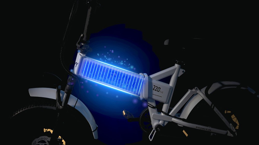 PVY Z20 Plus Folding E-bike 20*4 0in Fat Tires 1000W Motor 50km/h Speed 16 5Ah Battery 80-120km Range 150kg Load - Grey