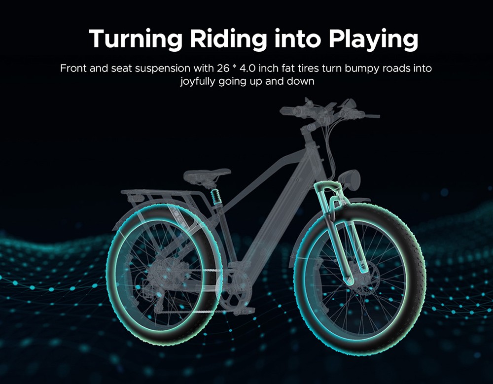 ENGWE E26 Electric Bike  48V 16AH Battery 250W Motor Mountain Bike Shimano 7-Speed Gear 140km Max Range