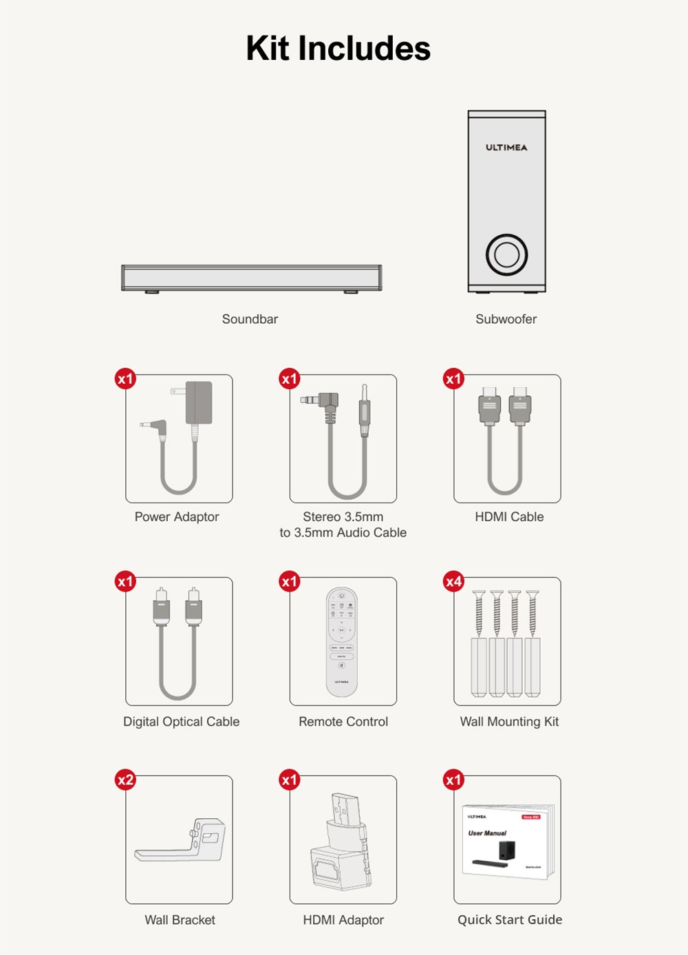 Ultimea Nova S50 Soundbar 3 Speakers 3D Surround Sound 2 1 Channel Speaker