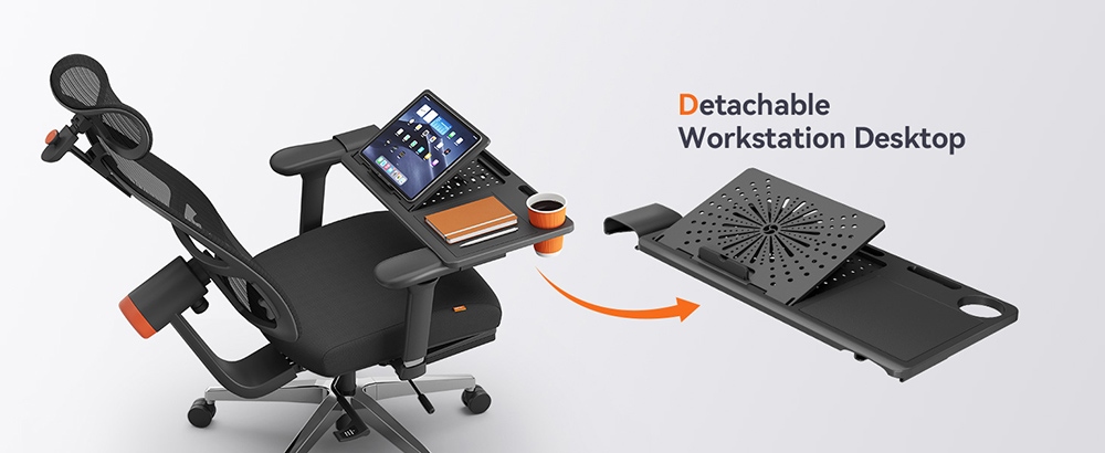 NEWTRAL LAPD Detachable Workstation Desktop for MAGICH002/MAGICH-BP/MAGICH-BPRO、NT001/NT002 Ergonomic Chair - Black