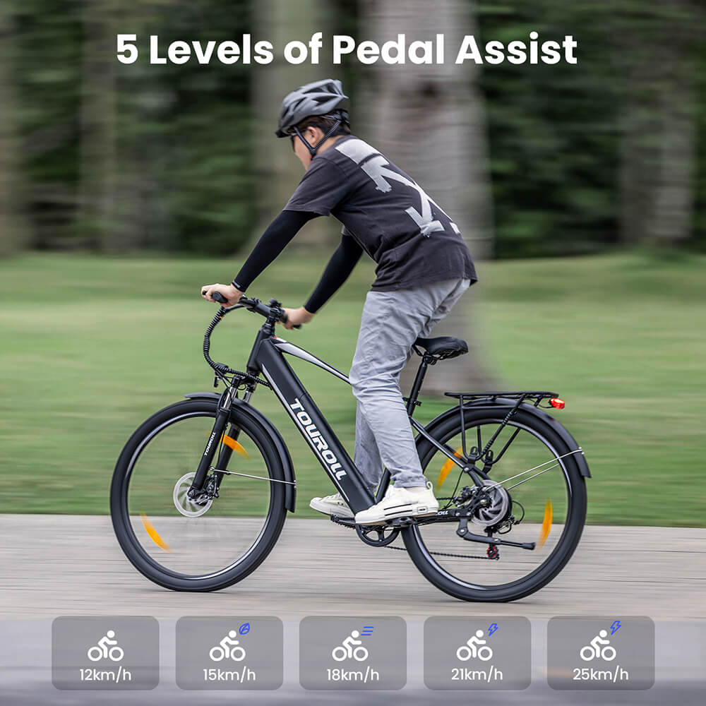 Touroll J1 Trekking Bike with 250W Motor  27 5in Wheels  561 6Wh Battery  100km Range  Mechanical Disc Brake
