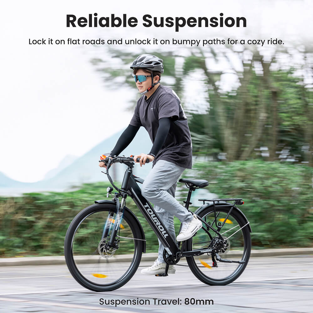 Touroll J1 Trekking Bike with 250W Motor  27 5in Wheels  561 6Wh Battery  100km Range  Mechanical Disc Brake