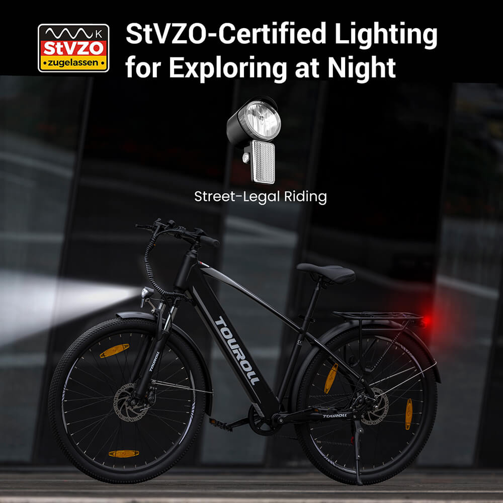 Touroll J1 Trekking Bike with 250W Motor  27 5in Wheels  561 6Wh Battery  100km Range  Mechanical Disc Brake