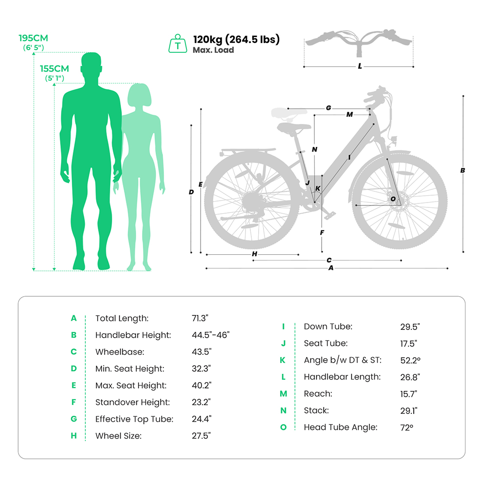 Touroll J1 ST Trekking Bike with 250W Motor  27 5in Wheels  561 6Wh Battery  100km Range  Mechanical Disc Brake