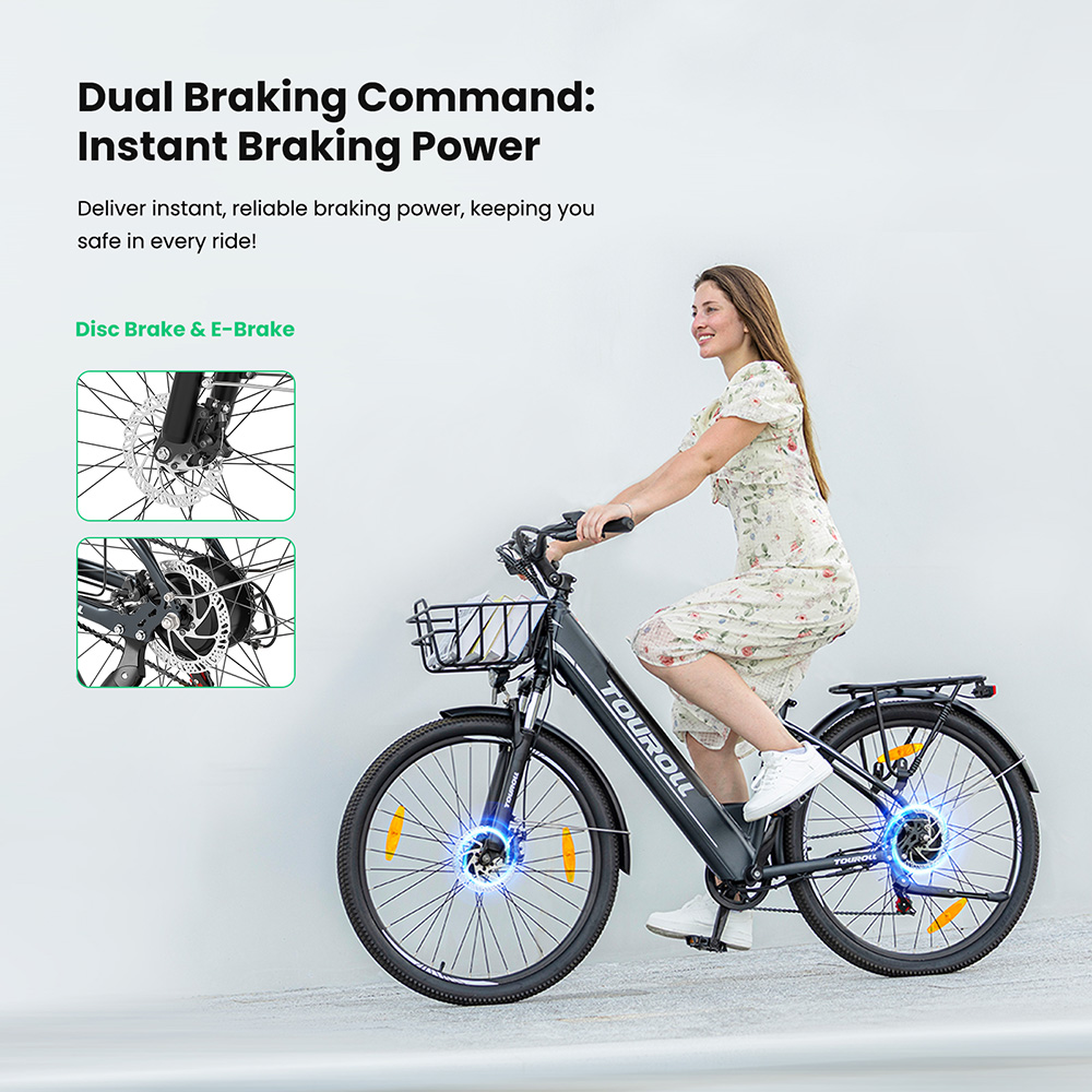 Touroll J1 ST Trekking Bike with 250W Motor  27 5in Wheels  561 6Wh Battery  100km Range  Mechanical Disc Brake