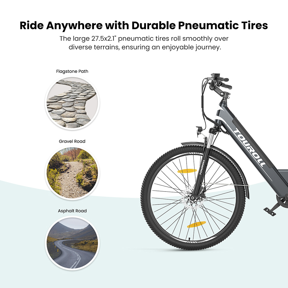 Touroll J1 ST Trekking Bike with 250W Motor  27 5in Wheels  561 6Wh Battery  100km Range  Mechanical Disc Brake
