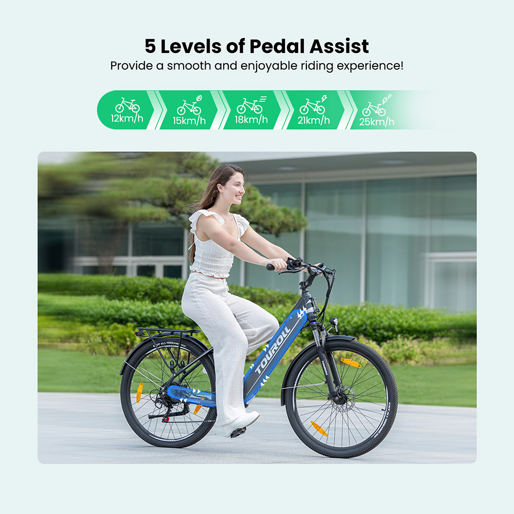 Touroll J1 ST Trekking Bike with 250W Motor  27 5in Wheels  561 6Wh Battery  100km Range  Mechanical Disc Brake