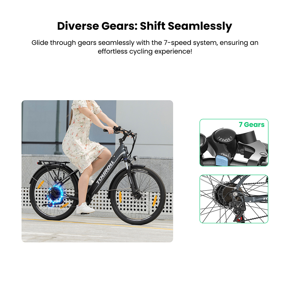 Touroll J1 ST Trekking Bike with 250W Motor  27 5in Wheels  561 6Wh Battery  100km Range  Mechanical Disc Brake