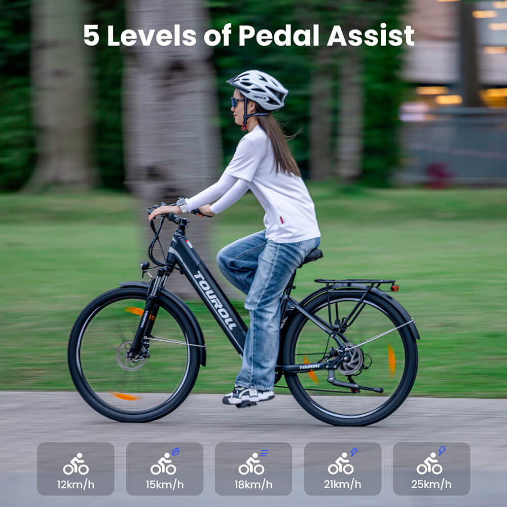 Touroll J1 ST Trekking Bike with 250W Motor 27 5in Wheels 561 6Wh Battery 100km Range Mechanical Disc Brake