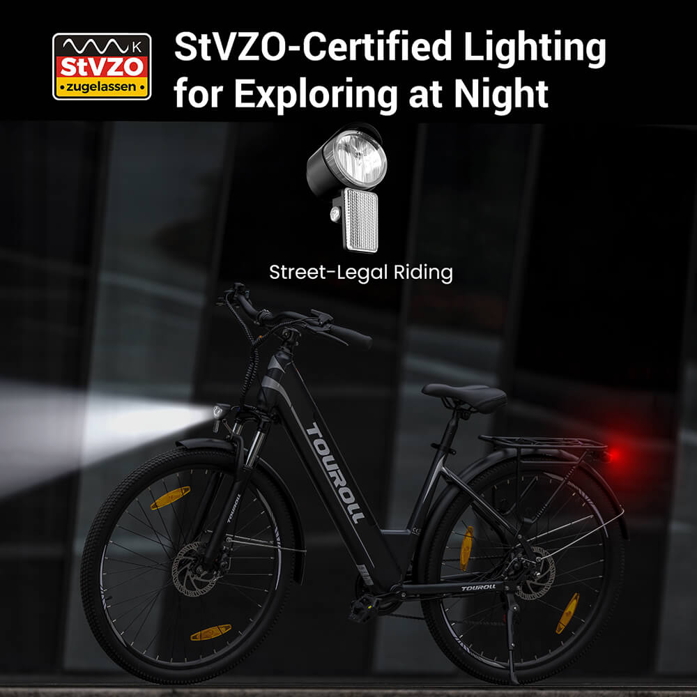 Touroll J1 ST Trekking Bike with 250W Motor 27 5in Wheels 561 6Wh Battery 100km Range Mechanical Disc Brake