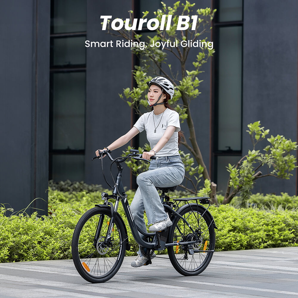 Touroll B1 Electric City Bike with powerful motor 45Nm Torque 15 6Ah Battery 7-Speed Shimano Gear