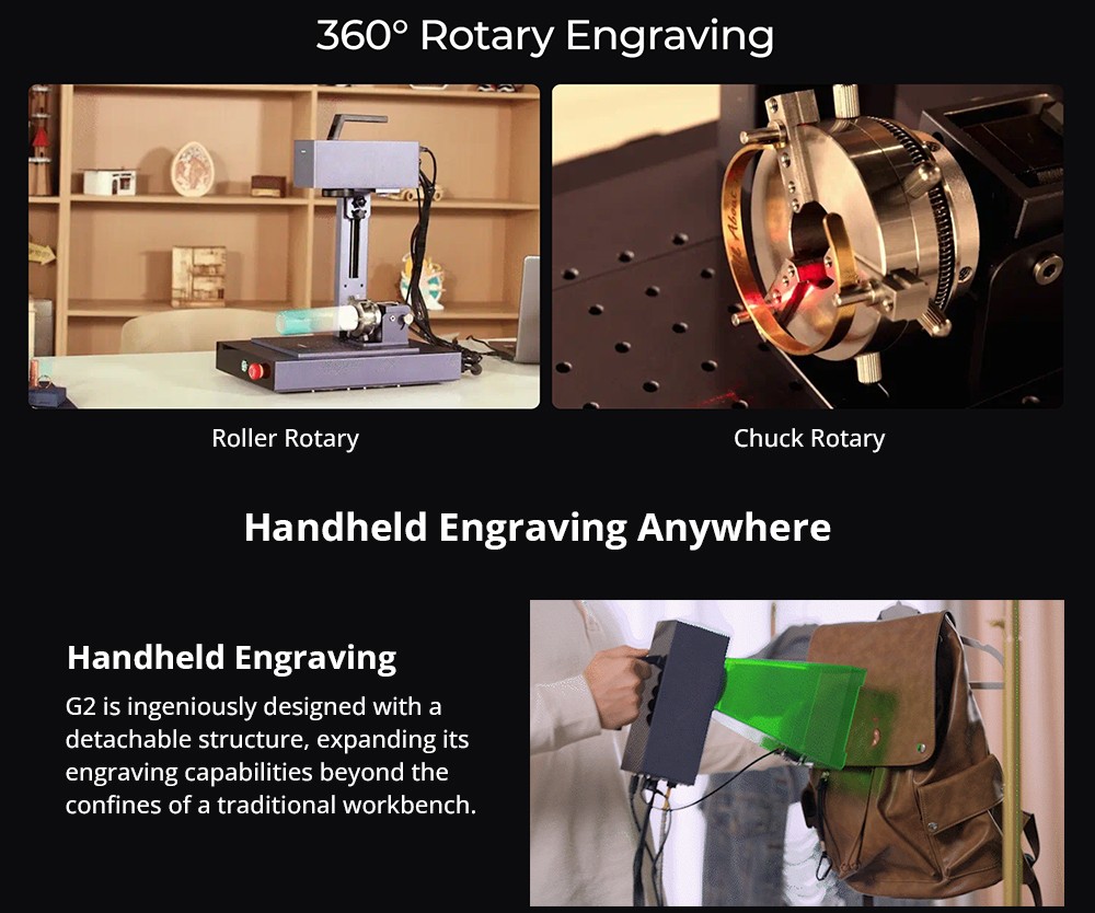 Gweike G2 20W Laser Engraver Manual Lift Edition Max 15000mm/s Engraving Speed 0 001mm Accuracy HD 8K Resolution Air Coolin