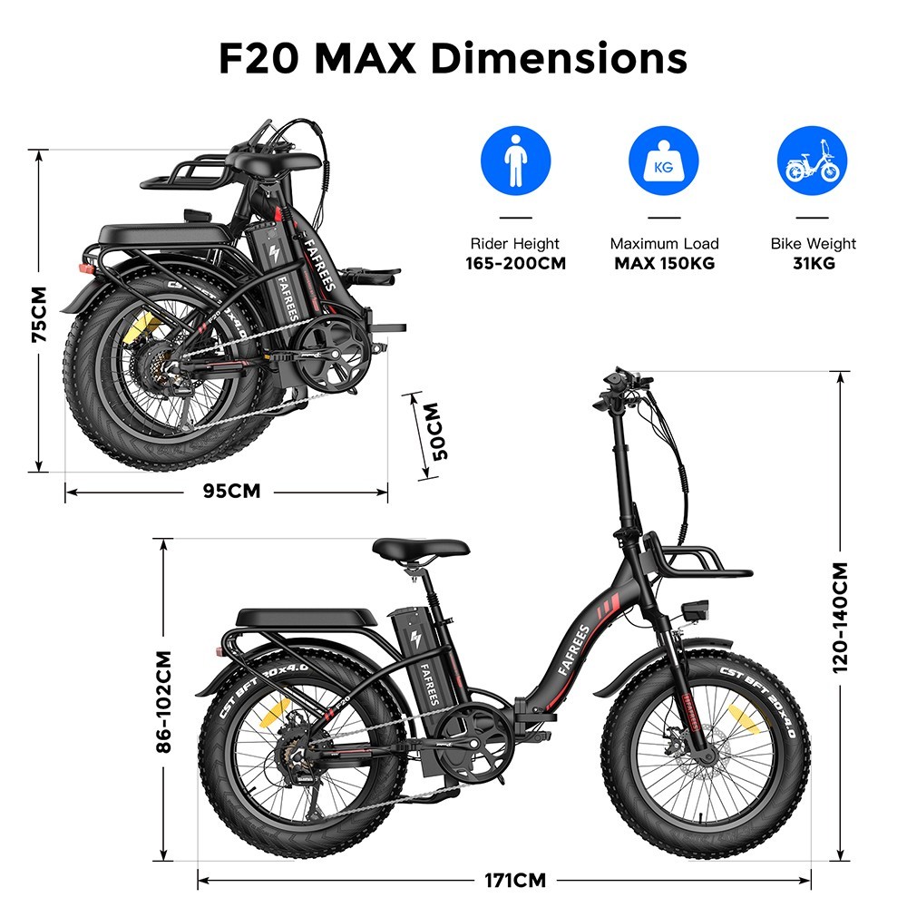 Fafrees F20 Max Electric Bike 20*4 0 Inch Fat Tire 500W Brushless Motor 48V 15Ah Battery 25km/h Speed Front
