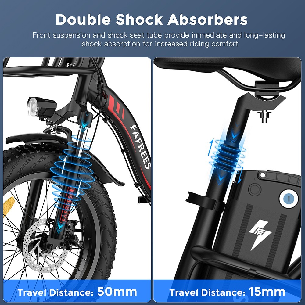 Fafrees F20 Max Electric Bike 20*4 0 Inch Fat Tire 500W Brushless Motor 48V 15Ah Battery 25km/h Speed Front