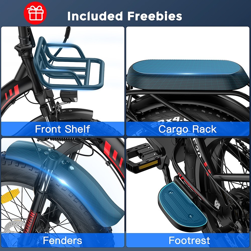 Fafrees F20 Max Electric Bike 20*4 0 Inch Fat Tire 500W Brushless Motor 48V 15Ah Battery 25km/h Speed Front