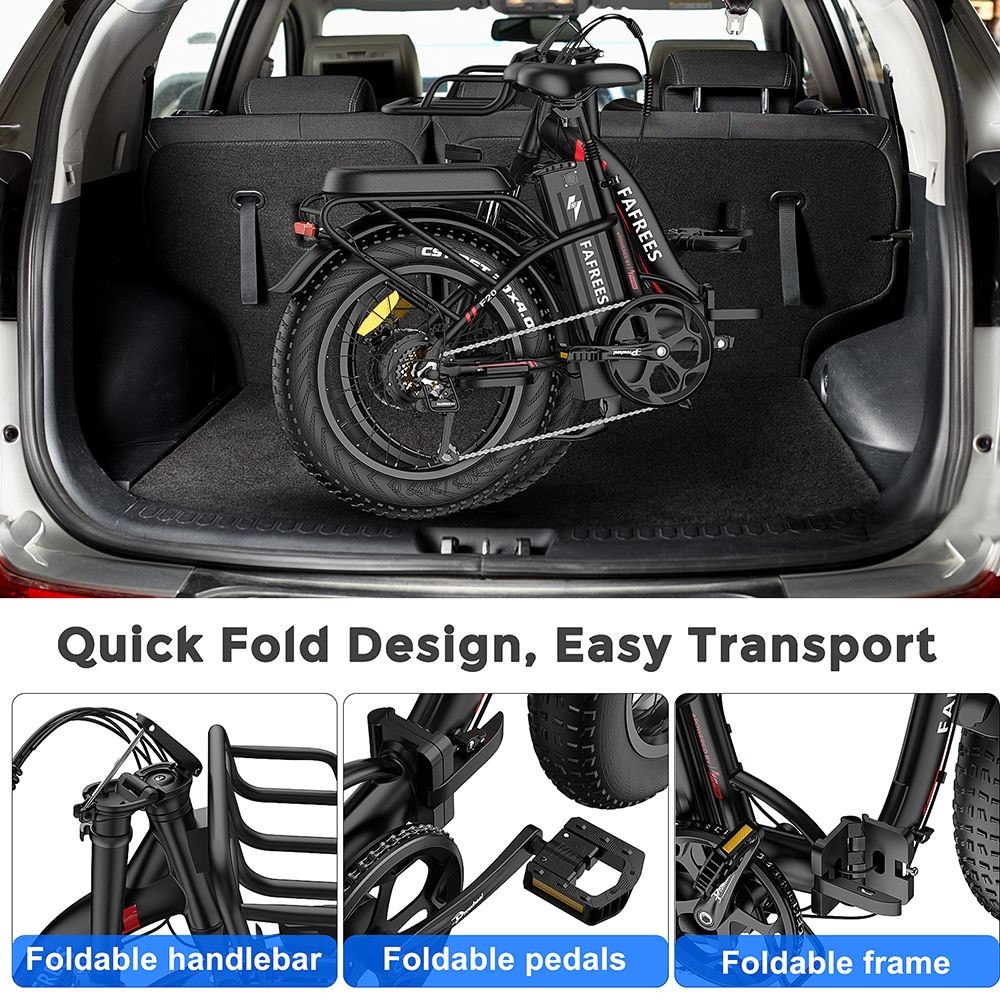 Fafrees F20 Max Electric Bike  20*4 0 Inch Fat Tire  500W Brushless Motor  48V 15Ah Battery  25km/h Speed  Front