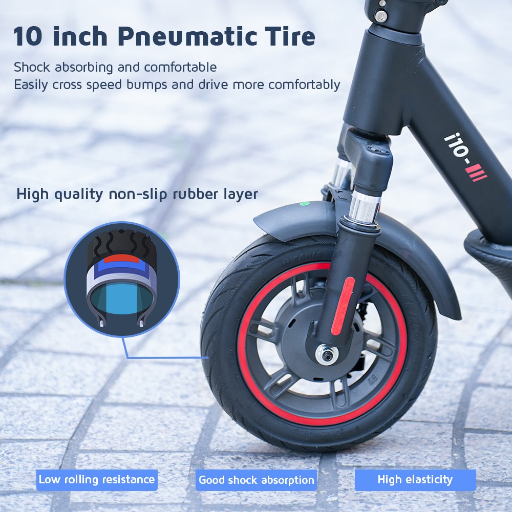iScooter i10 Electric Scooter 650W Motor 36V 15Ah 10-inch Pneumatic Tire 40km/h Max Speed 45km Max Range ‎Front and Rea