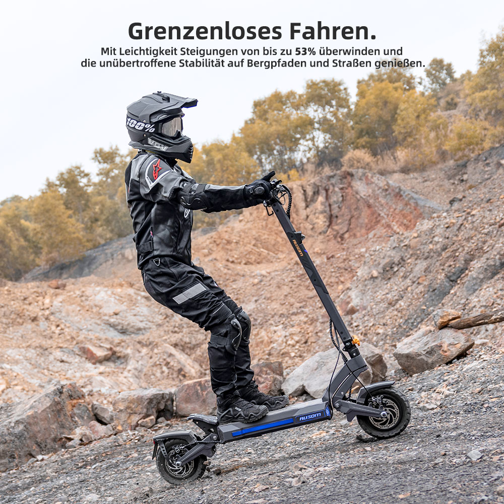 Ausom DT2 Pro Elektroroller  2*1100W Motor  52V 23 4Ah  10*3 0 Zoll Reifen  68 km/h Höchstgeschwindigkeit  115 km maximale Rei