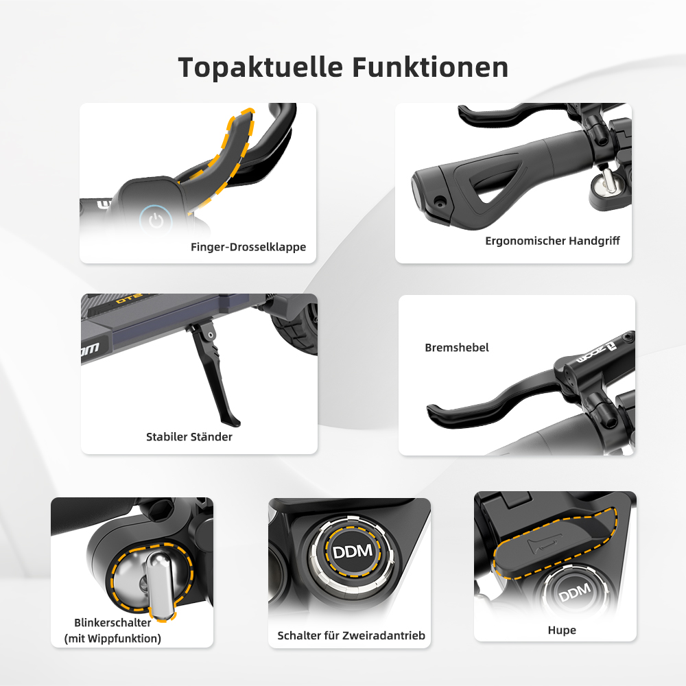 Ausom DT2 Pro Elektroroller  2*1100W Motor  52V 23 4Ah  10*3 0 Zoll Reifen  68 km/h Höchstgeschwindigkeit  115 km maximale Rei