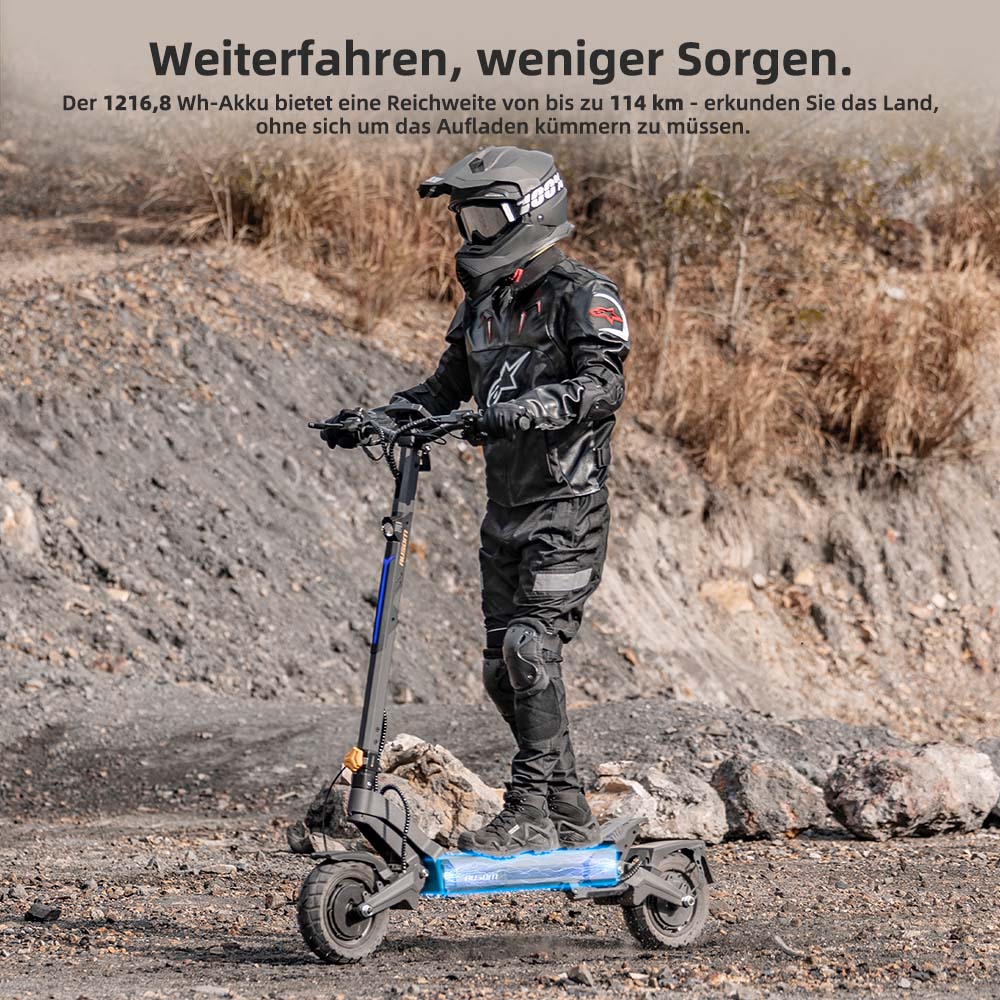 Ausom DT2 Pro Elektroroller  2*1100W Motor  52V 23 4Ah  10*3 0 Zoll Reifen  68 km/h Höchstgeschwindigkeit  115 km maximale Rei