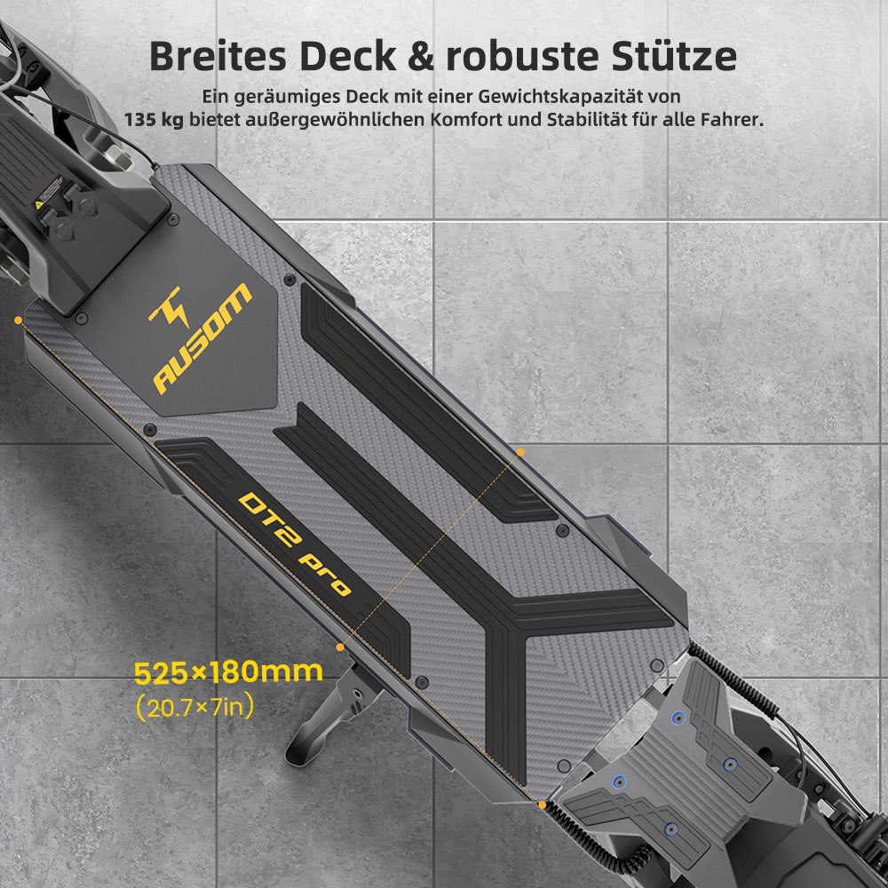 Ausom DT2 Pro Elektroroller  2*1100W Motor  52V 23 4Ah  10*3 0 Zoll Reifen  68 km/h Höchstgeschwindigkeit  115 km maximale Rei