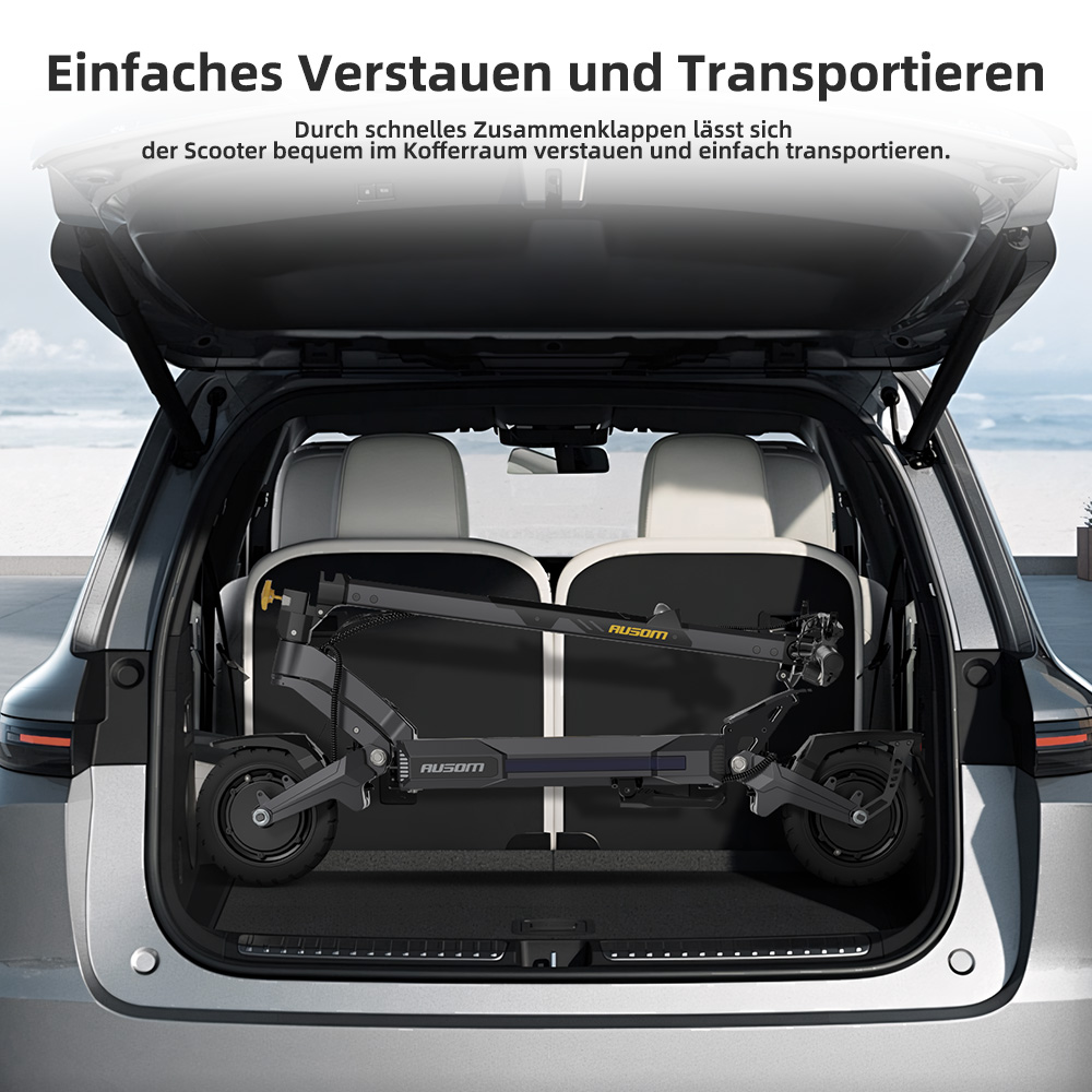 Ausom DT2 Pro Elektroroller  2*1100W Motor  52V 23 4Ah  10*3 0 Zoll Reifen  68 km/h Höchstgeschwindigkeit  115 km maximale Rei