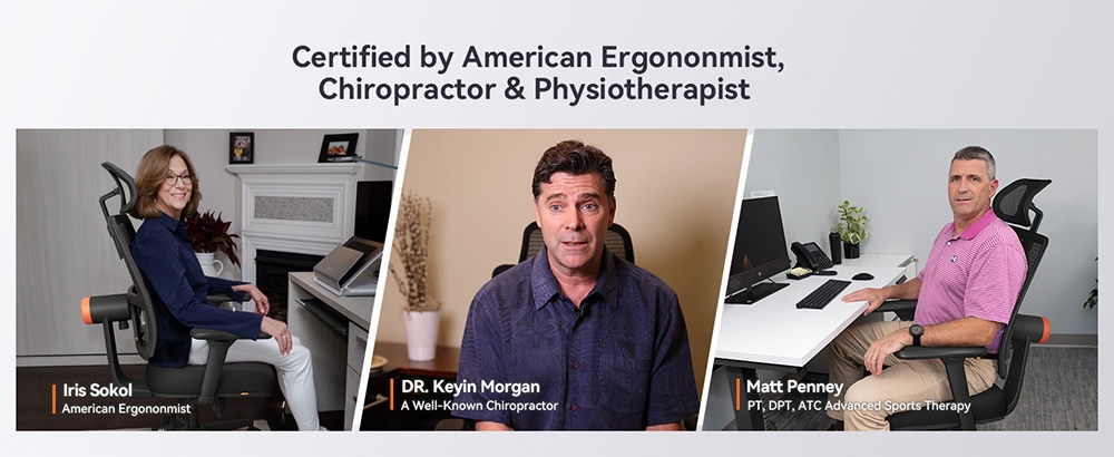 NEWTRAL MagicH-BPro Ergonomic Office Chair with Footrest High-Backed Desk Chair with Adaptive Lumbar Support