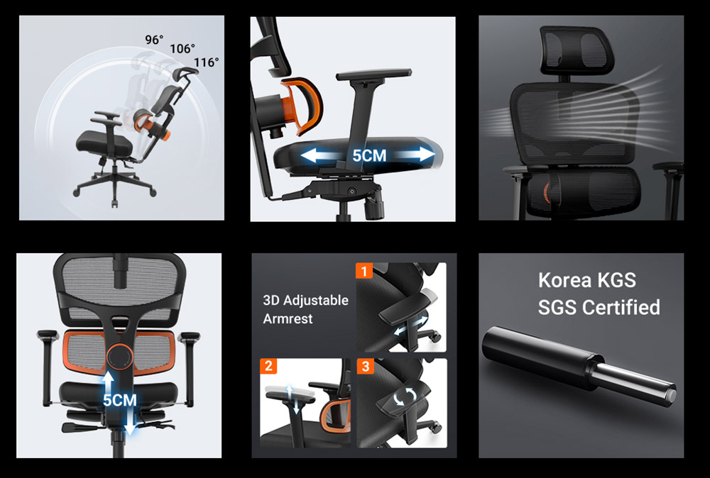 NEWTRAL NT001 Ergonomic Office Chair without Footrest with Fully Adaptive Lumbar Support