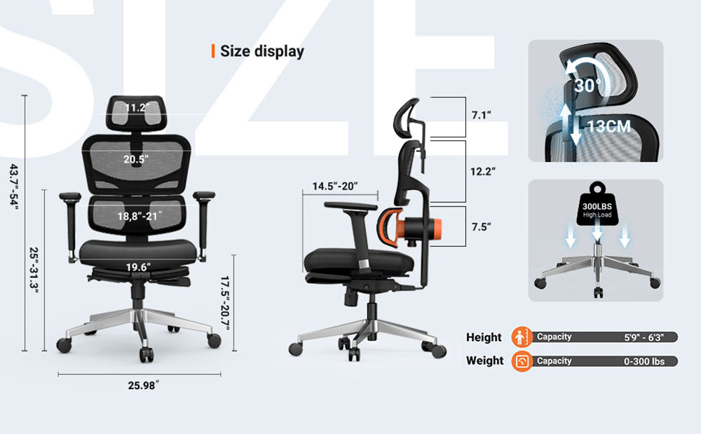 NEWTRAL NT002 Ergonomic Office Chair with Footrest