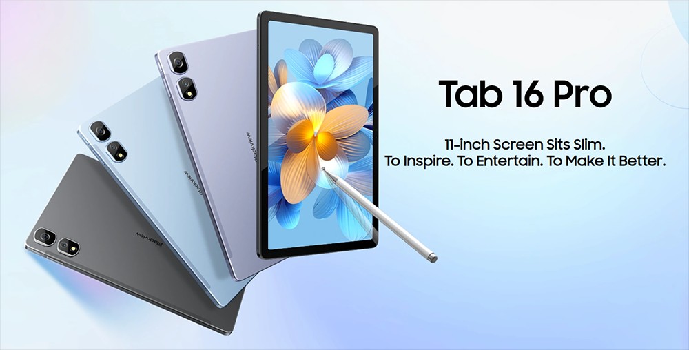 Blackview Tab 16 Pro Android 14 Tablet  11-inch 1200*1920 IPS Screen  UNISOC Tiger T616 8 Cores Max 2 0GHz  8GB RAM 256GB ROM