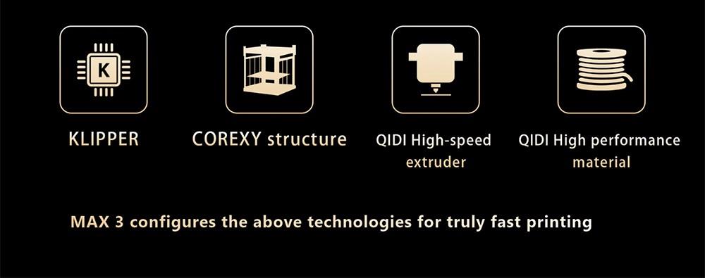 QIDI TECH X-Max 3 3D Printer Auto Levelling 600mm/s Printing Speed Flexible HF Board 325x325x315mm - UK Plug