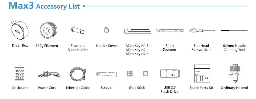 QIDI TECH X-Max 3 3D Printer Auto Levelling 600mm/s Printing Speed Flexible HF Board 325x325x315mm - UK Plug