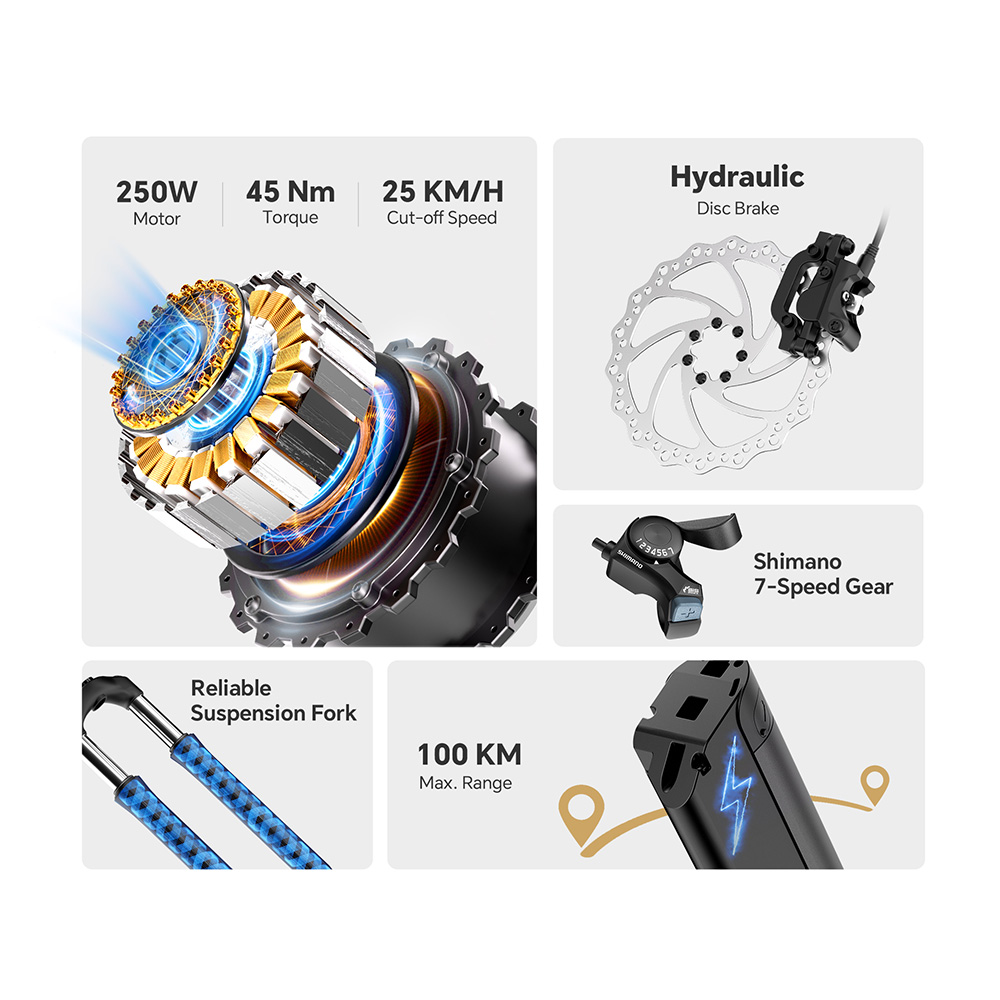 J2 Pro EU Plug Step-Thru 26in 36V15 6Ah 250W E-Bike