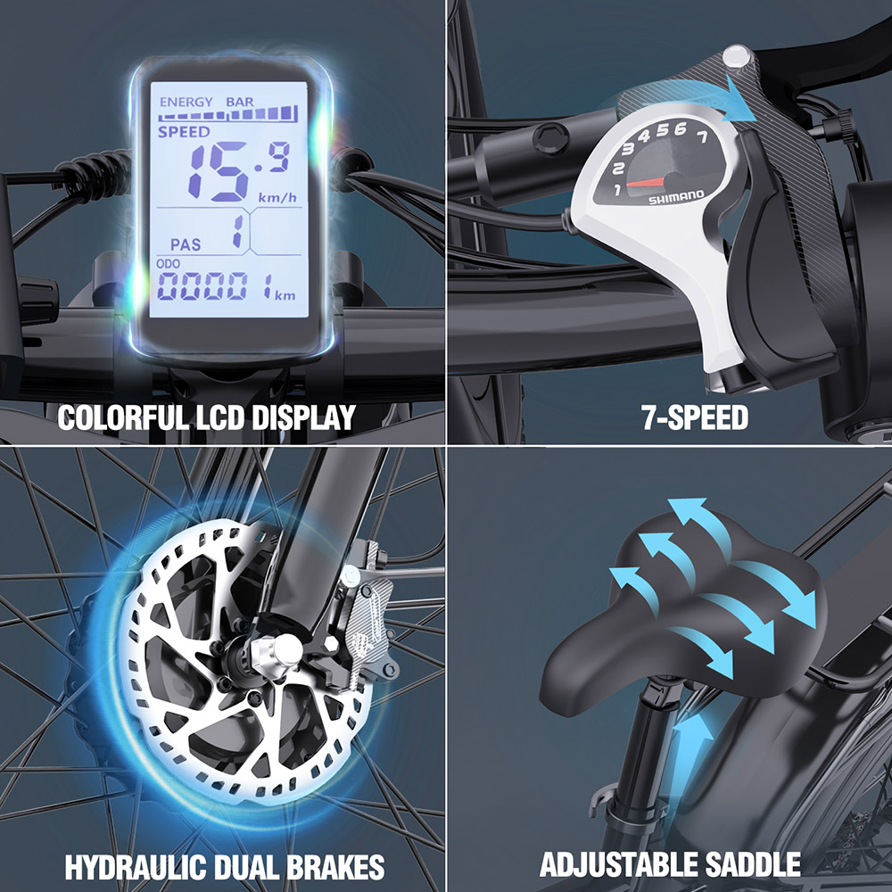 Ridstar E26 Pro Electric Bike 1000W*2 Motor 48V 23Ah Battery 26*4 Inch Fat Tires 49km/h Max Speed 75km Range Dual Hydraul