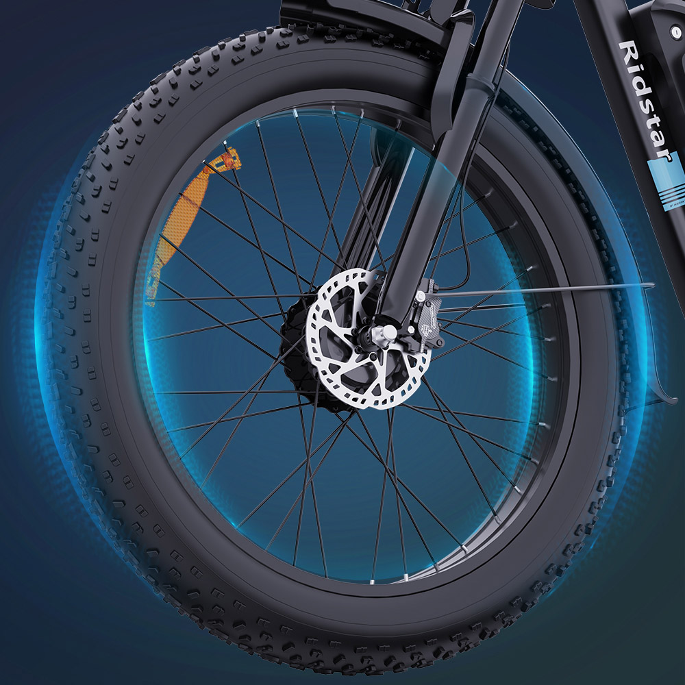 Ridstar E26 Pro Electric Bike 1000W*2 Motor 48V 23Ah Battery 26*4 Inch Fat Tires 49km/h Max Speed 75km Range Dual Hydraul