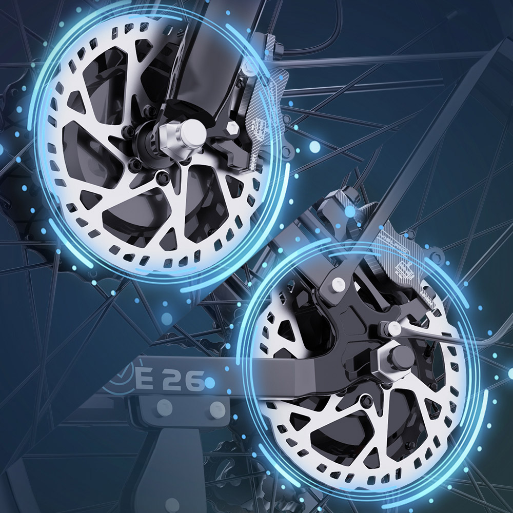 Ridstar E26 Pro Electric Bike 1000W*2 Motor 48V 23Ah Battery 26*4 Inch Fat Tires 49km/h Max Speed 75km Range Dual Hydraul