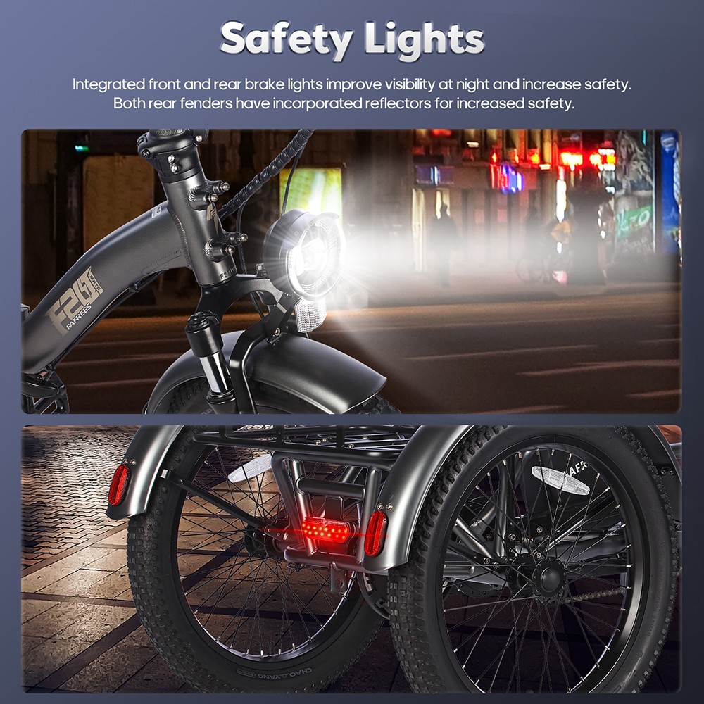 FAFREES F20 Mate Electric Tricycle 500W Brushless Motor 48V/18 2Ah Battery 20*3 0-inch Fat Tires 25km/h Max Speed 110km Ma