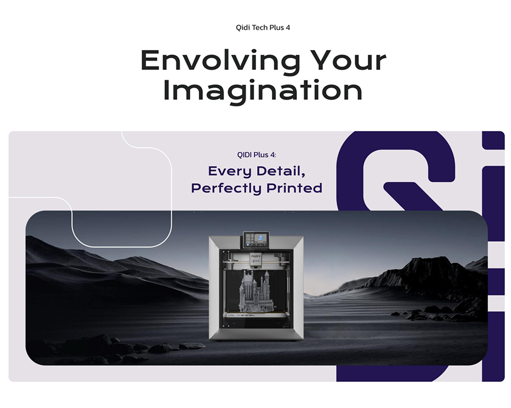 QIDI TECH PLUS4 3D Printer 1080P Camera 305*305*280mm Multi-metal Composite Nozzle New Toolhead System Dual-layer Insulati