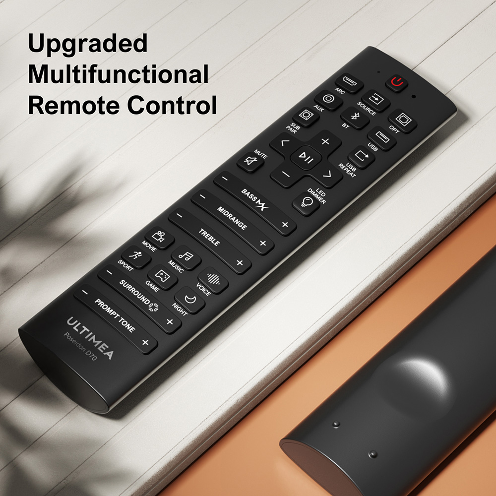 Ultimea Poseidon D70 Soundbar Subwoofer Speaker Kit 7 1 Channel 10 Bands Equalizer 121 Preset EQ Matrices