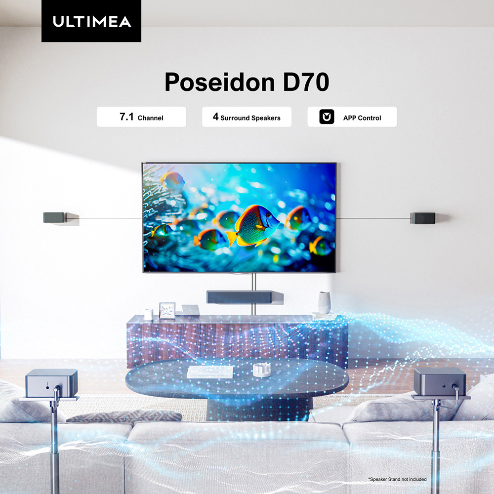 Ultimea Poseidon D70 Soundbar Subwoofer Speaker Kit 7 1 Channel 10 Bands Equalizer 121 Preset EQ Matrices