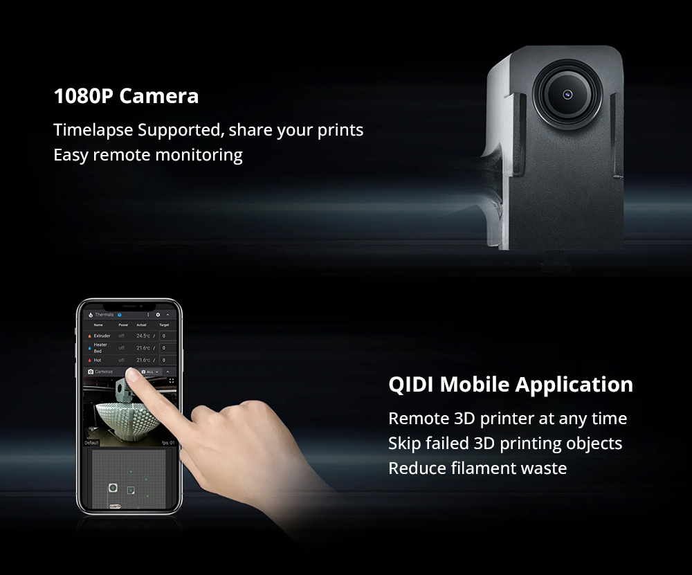 QIDI TECH Q1 Pro 3D Printer 600mm/s Max 60°C Heated Chamber 350°C High-Temp Printing Tri-metal Hot-end Auto Leveling Fi