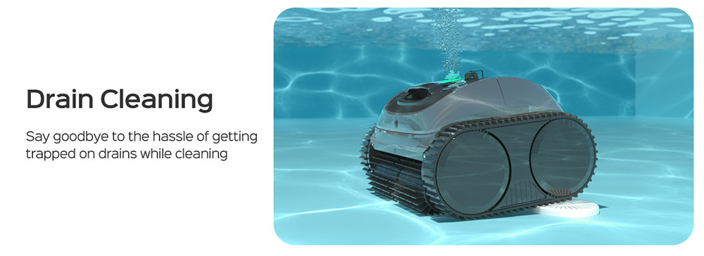 WYBOT C1 Cordless Robotic Pool Cleaner  150min Runtime  Wall Climbing  Intelligent Route Planning  APP Control  for Pools up to 1 615 Sq ft  Gray-green