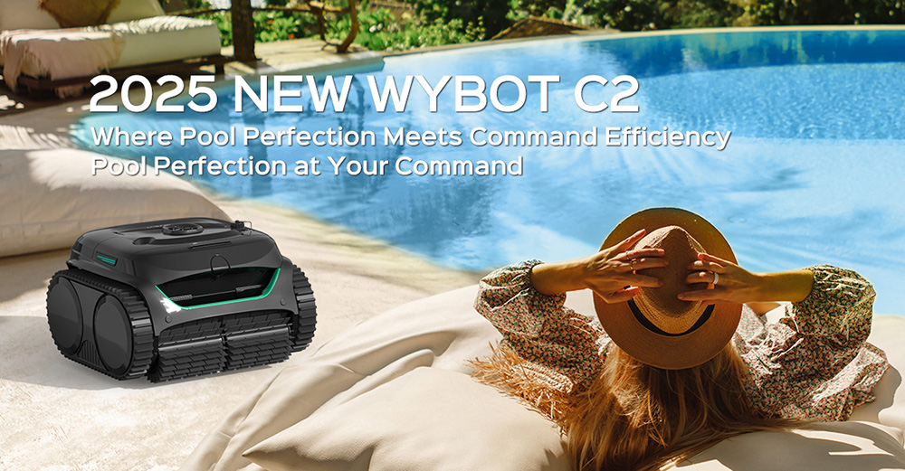 WYBOT C2 Cordless Pool Robot Vacuum  Wall and Waterline Cleaning  Dual Cleaning Filtration  for Inground Pools Up to 1614Sq ft  Black Green
