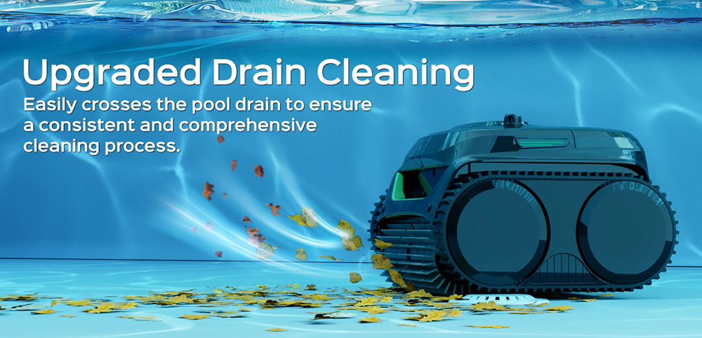 WYBOT C2 Cordless Pool Robot Vacuum  Wall and Waterline Cleaning  Dual Cleaning Filtration  for Inground Pools Up to 1614Sq ft  Black Green