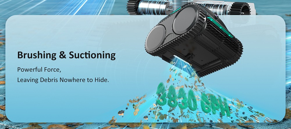 WYBOT C2 Vision Cordless Pool Robot Vacuum  Debris Detection with AI Camera  8-in-1 Master Cleaning  Two-Layer Filtration  Brushless Motors for Powerful Suction  for Pools up to 1940Sq ft  Black Green