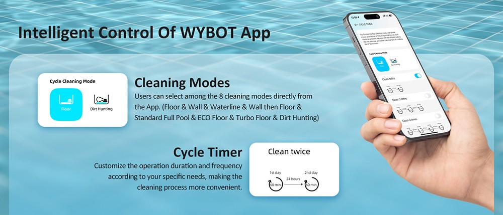 WYBOT C2 Vision Cordless Pool Robot Vacuum  Debris Detection with AI Camera  8-in-1 Master Cleaning  Two-Layer Filtration  Brushless Motors for Powerful Suction  for Pools up to 1940Sq ft  Black Green