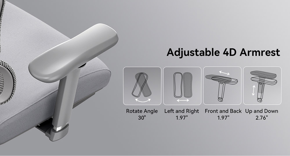 NEWTRAL Chair Pro NT002 Adaptive Lower Back Support Ergonomic Chair Adjustable Armrest Headrest Footrest 4D Mesh